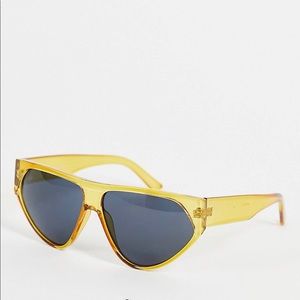 Jeepers Peepers Angular Cat Eye Sunglasses Yellow